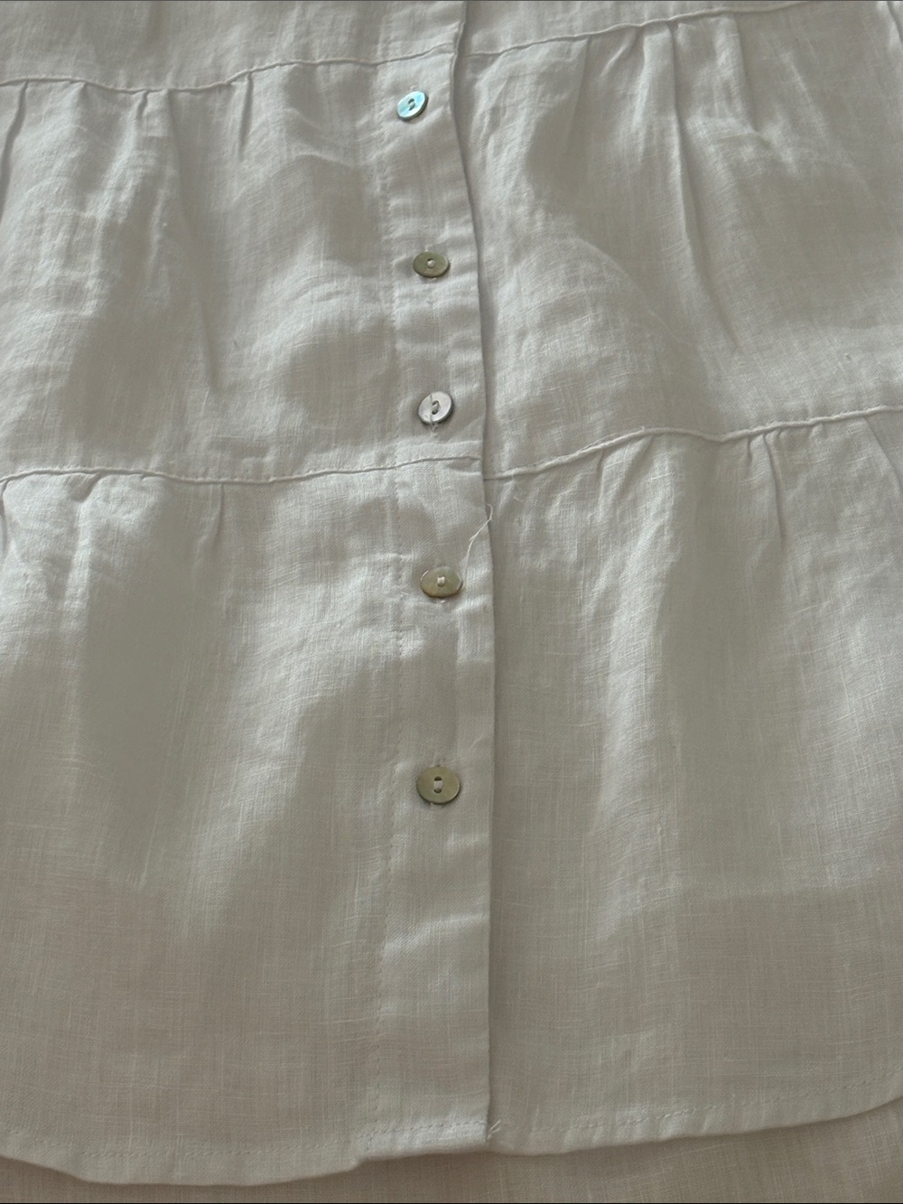 Sigrid Olsen White Button-Front Linen Top - Picture 5 of 5